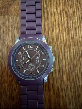 Purple Stainless Steel Chronograph Watch - Unbranded